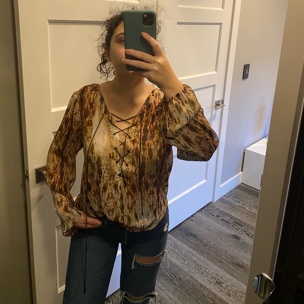 Sheer multi-color blouse